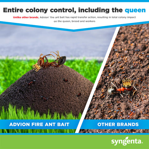 Broadcast treatment option of Advion Fire Ant Bait for larger properties.