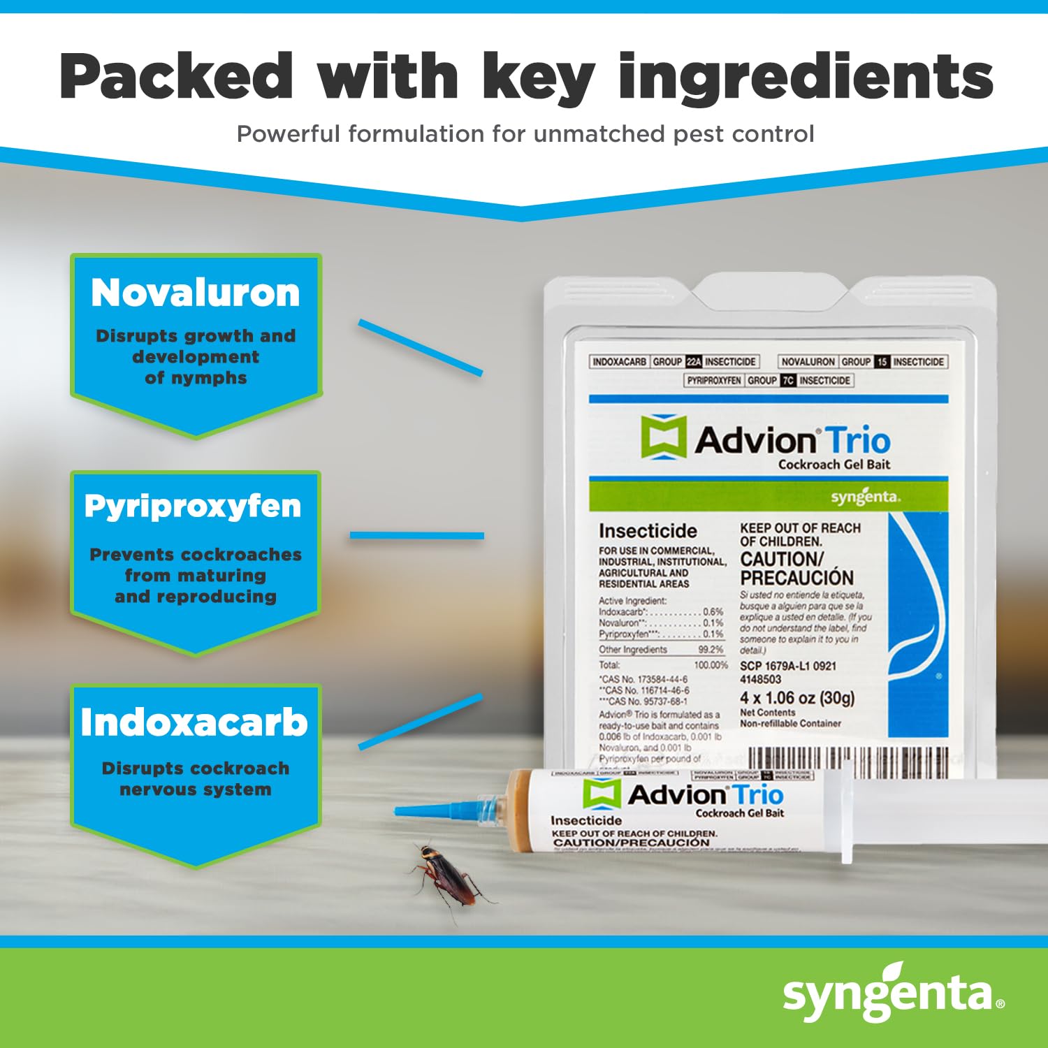 Syngenta Advion Trio gel bait plunger for precise application.