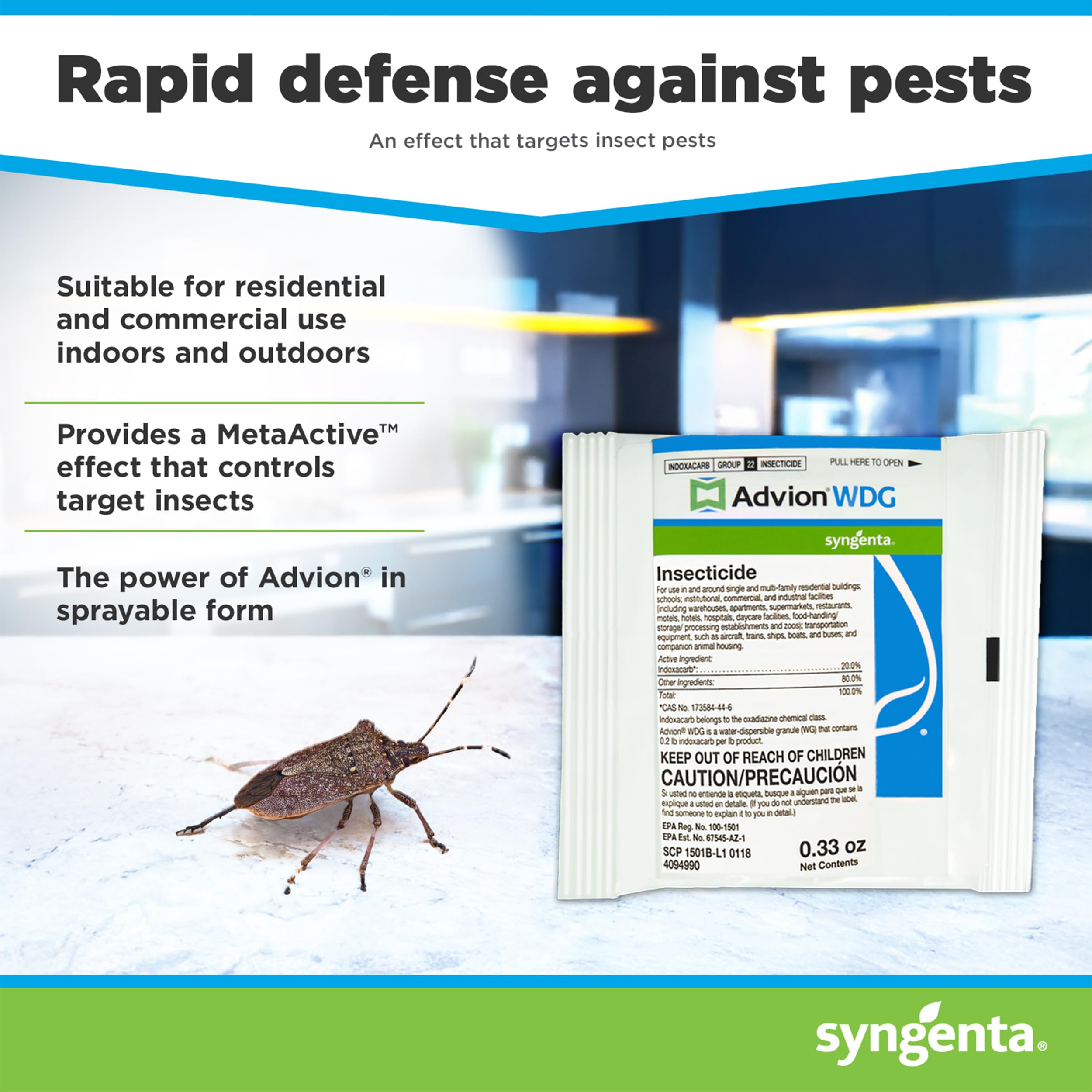Syngenta Advion WDG 16 oz bottle for larger properties and lasting protection