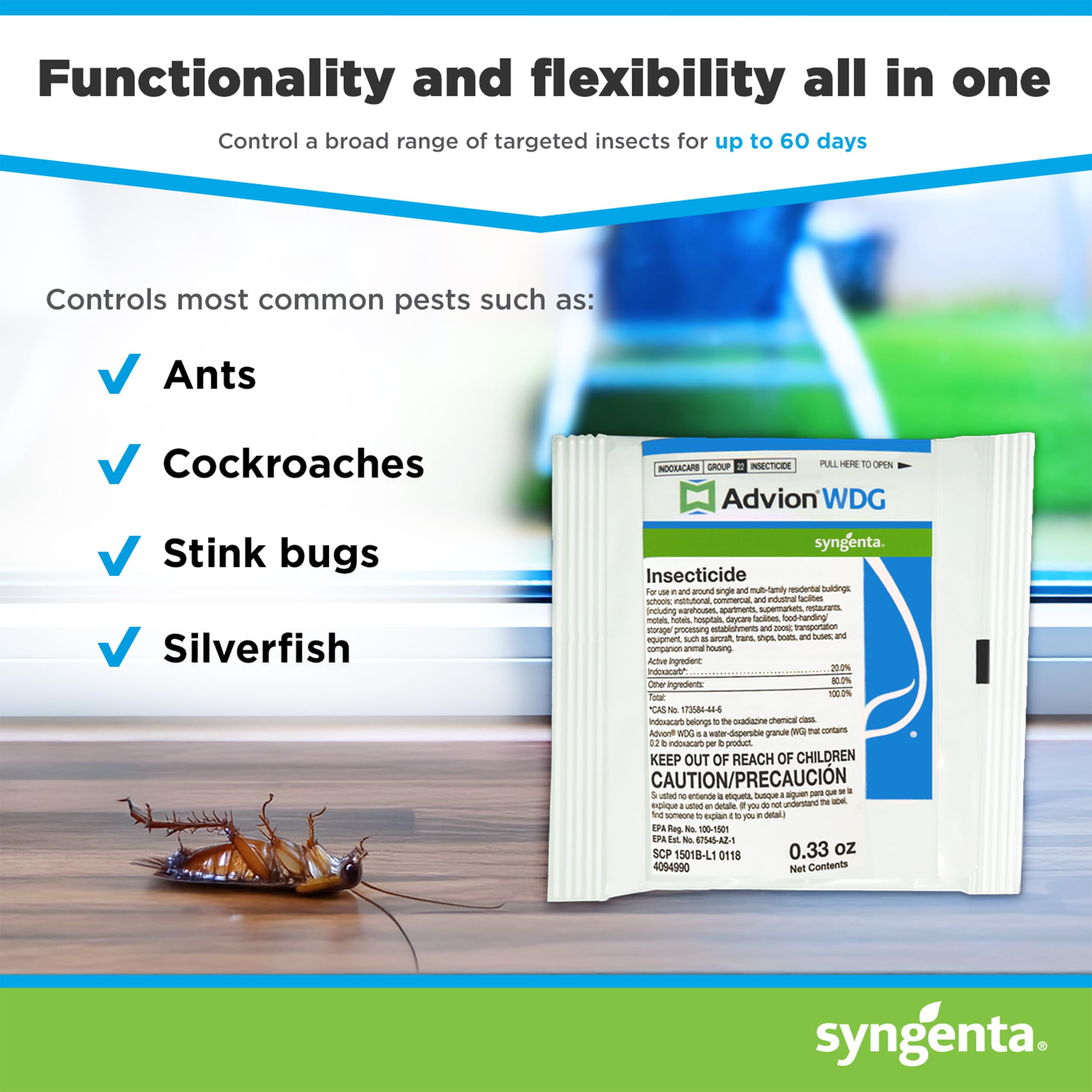 Advion WDG spray application for versatile indoor and outdoor treatment