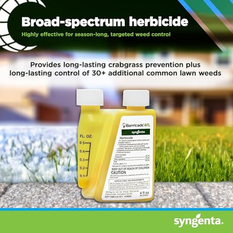 Syngenta Barricade 4FL on a lush lawn area before germination.