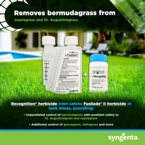 Syngenta Fusilade II bottle for broad weed control on turf.
