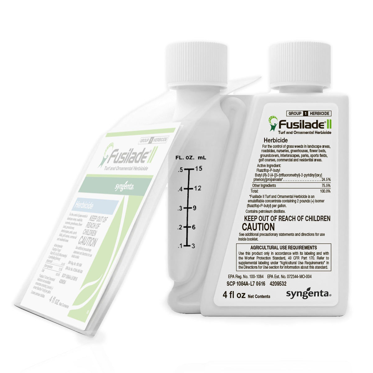 Syngenta Fusilade II bottle shown for turf and ornamental weed control.