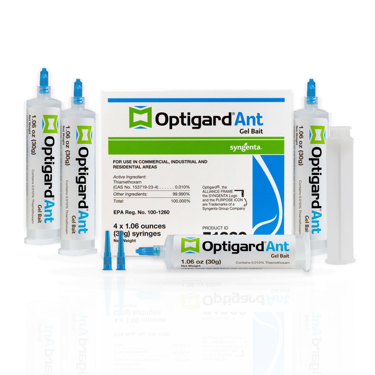 Syngenta Optigard ant gel bait box with four 30 g tubes for indoor use.