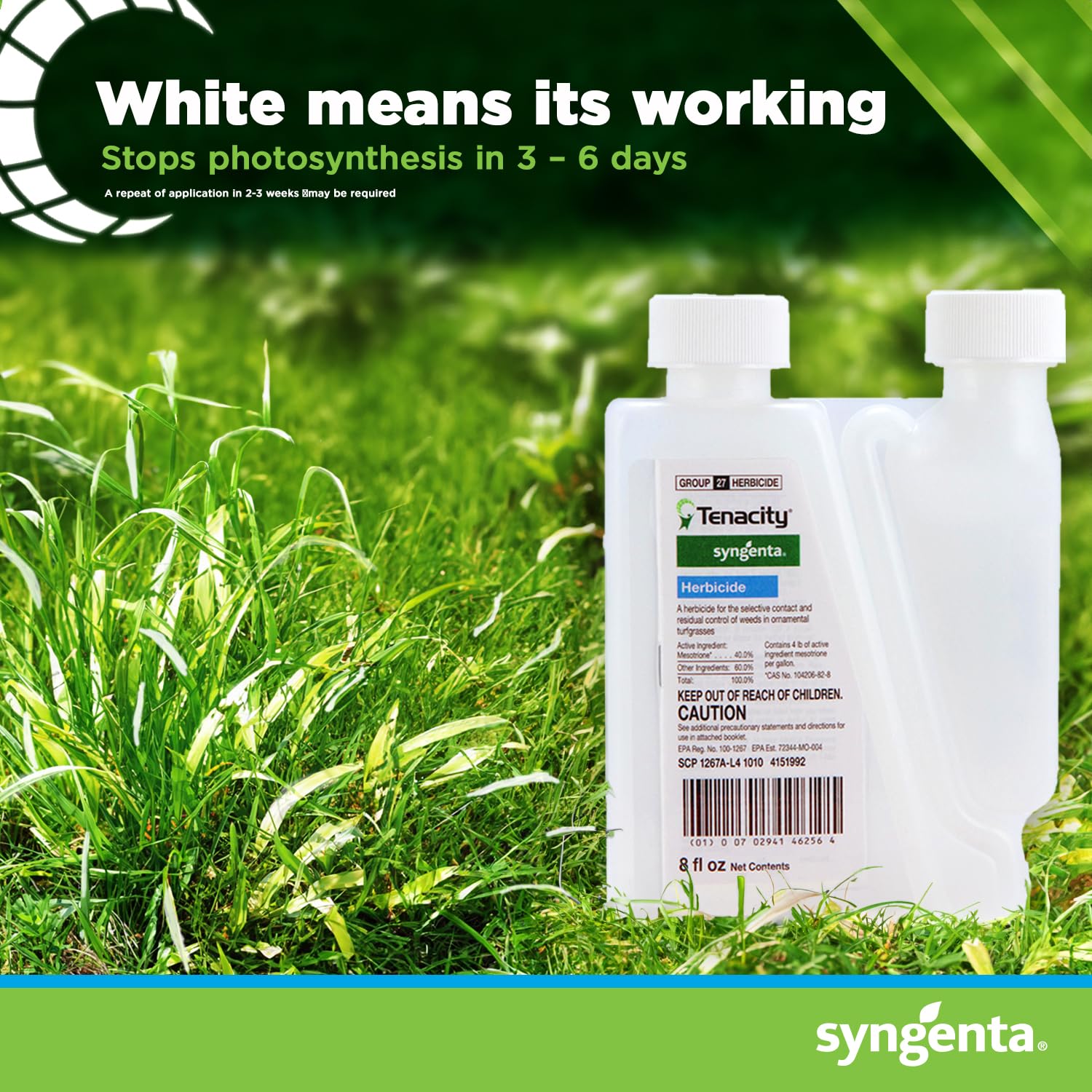 Syngenta Tenacity Turf application sprayer demonstrates even lawn coverage.