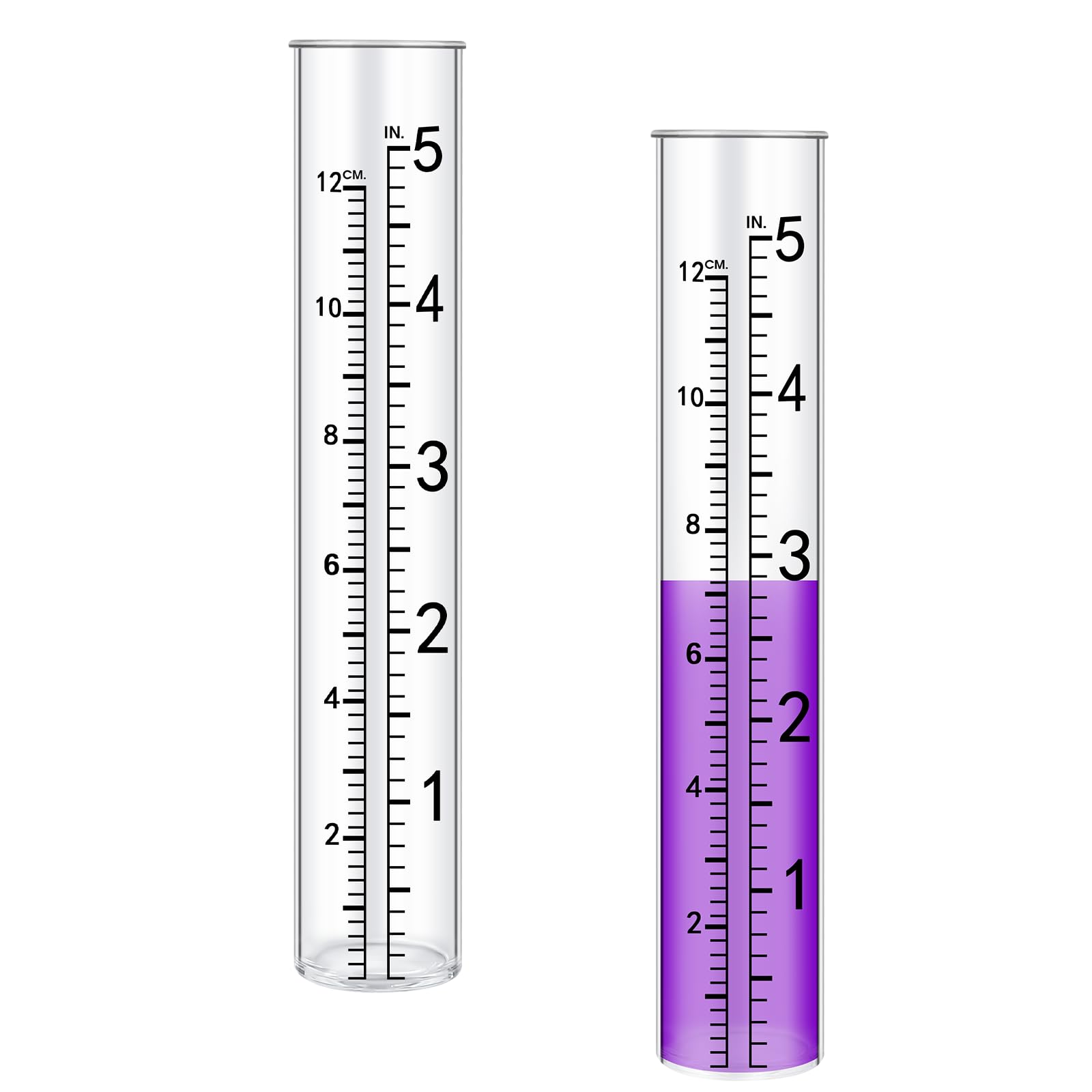 SynHHnergyx rain gauge tube clear 5-inch reading for accurate garden rainfall.