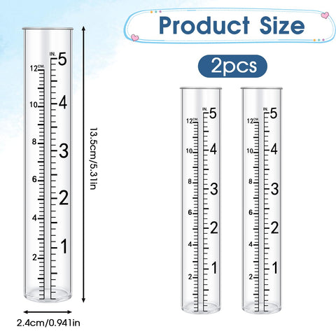 SynHHnergyx replacement tube dual-scale for inch and centimeter measurements outdoors.