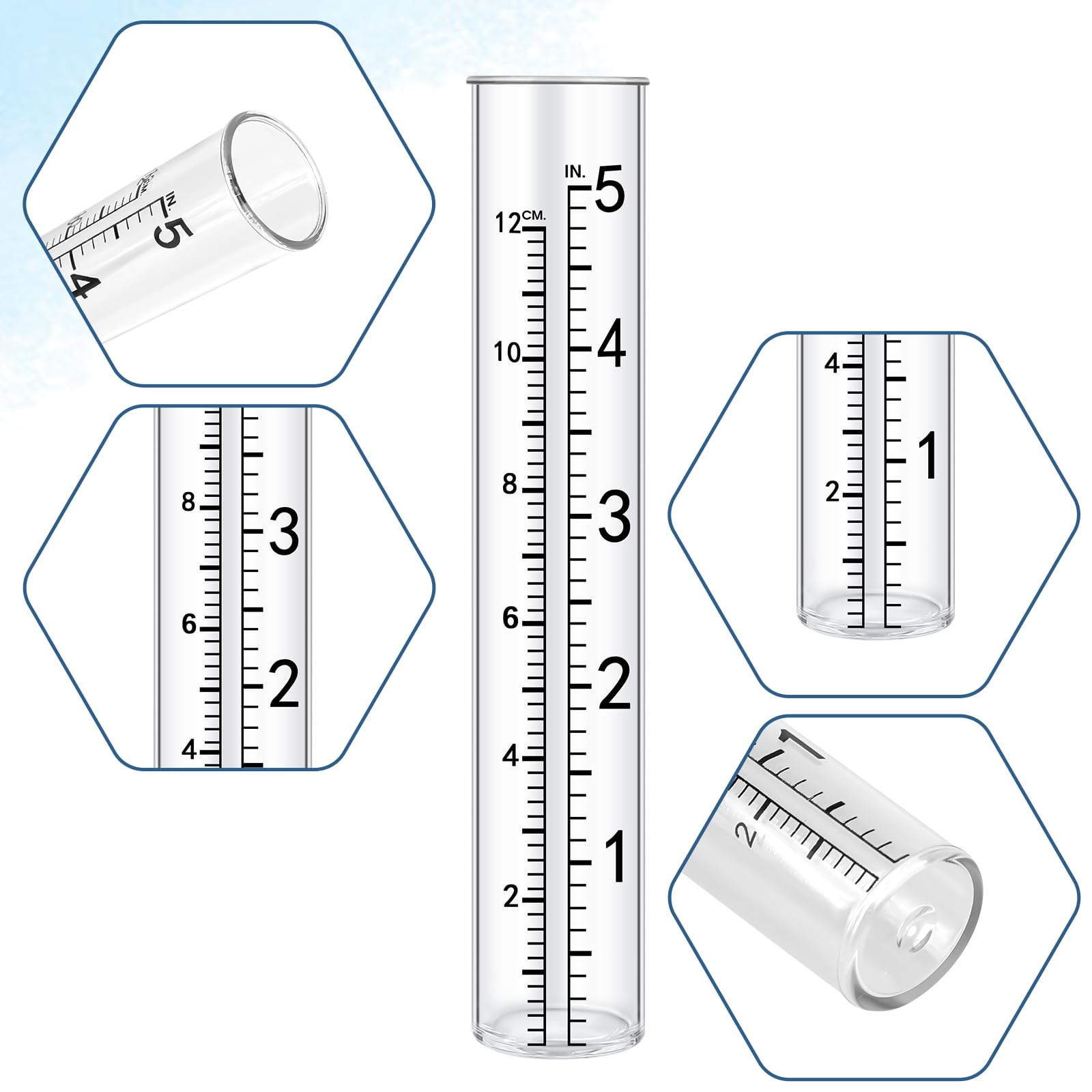 SynHHnergyx two-pack rain gauge tubes ideal for monitoring multiple locations in your yard.