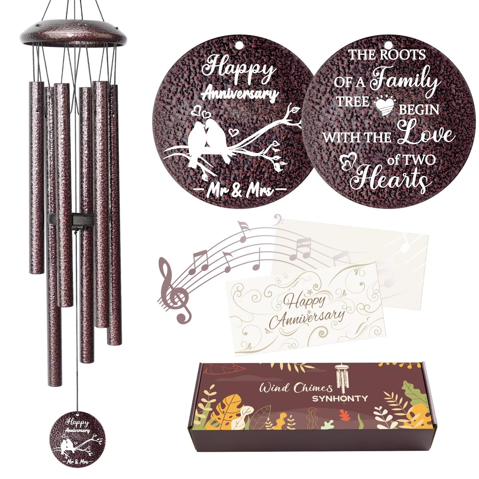 Synhonty anniversary wind chimes with bronze finish create porch ambiance and gentle melodies