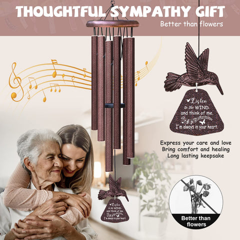 Synhonty wind chimes with bronze finish for durable outdoor remembrance