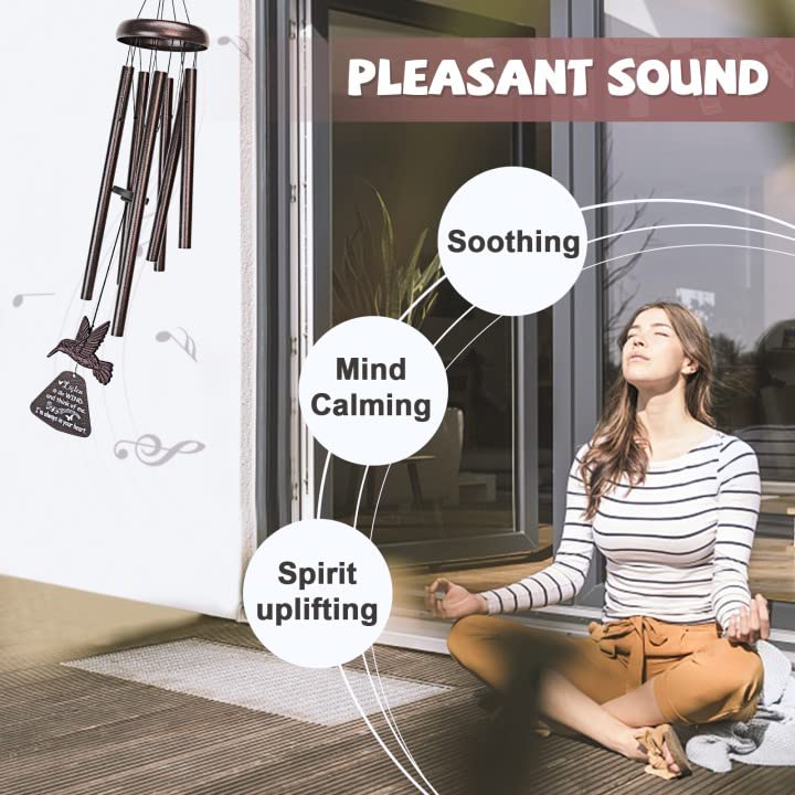 Gift-ready Synhonty memorial wind chimes with a card and box