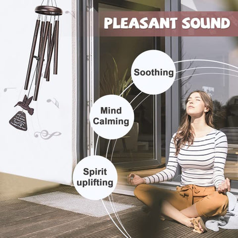 Gift-ready Synhonty memorial wind chimes with a card and box