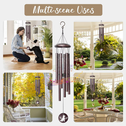 Synhonty outdoor garden wind chime display keeps memories alive with melodies.