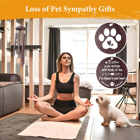 Synhonty dog memorial wind chime enhances outdoor décor and remembrance