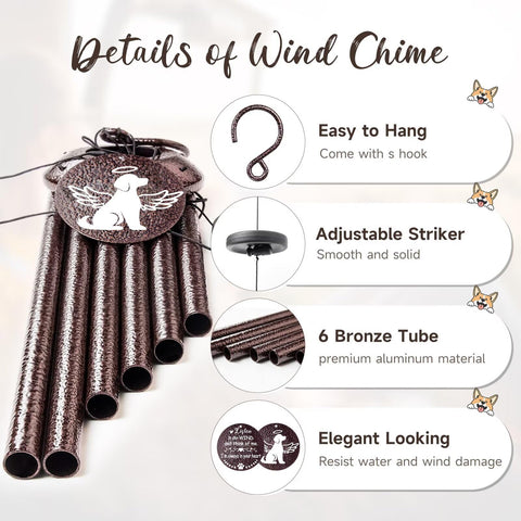 Synhonty poetry card included with wind chime for heartfelt remembrance.