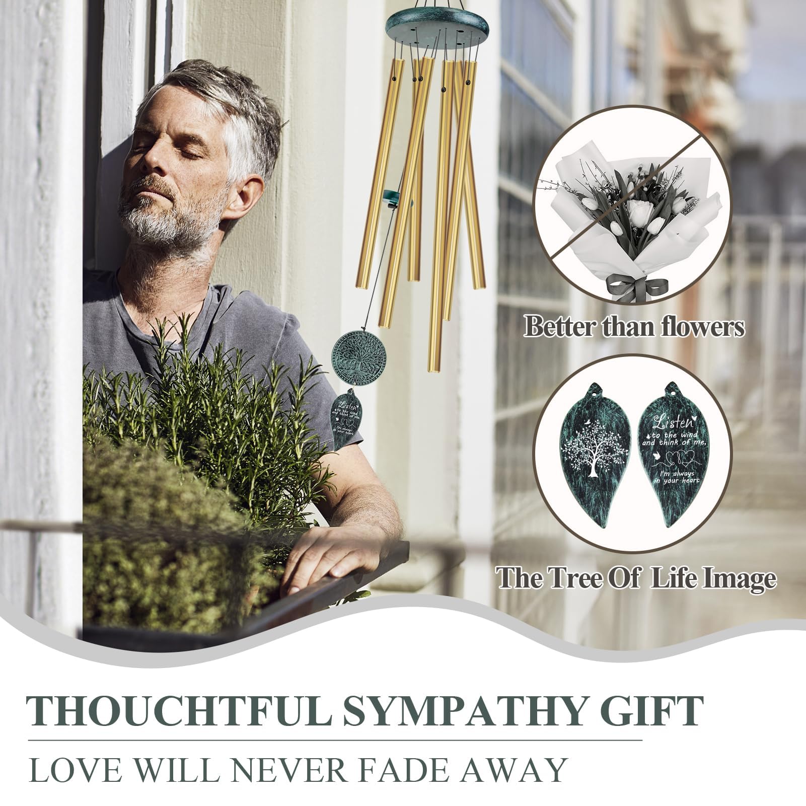 Synhonty wind chimes arrive with gift box and comforting card