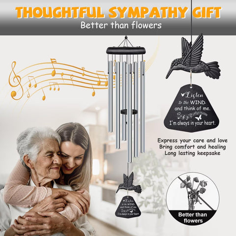 Synhonty hummingbird design wind chimes create comforting outdoor memorial feel