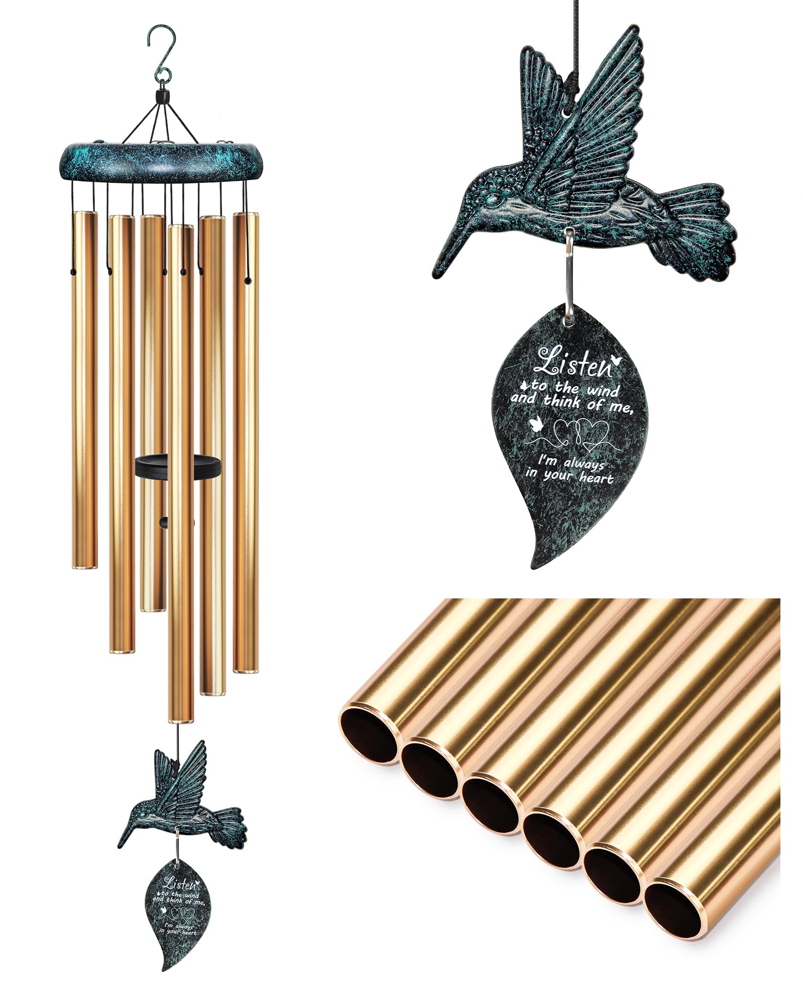 Synhonty sympathy wind chimes outdoor deep tone for reflective moments