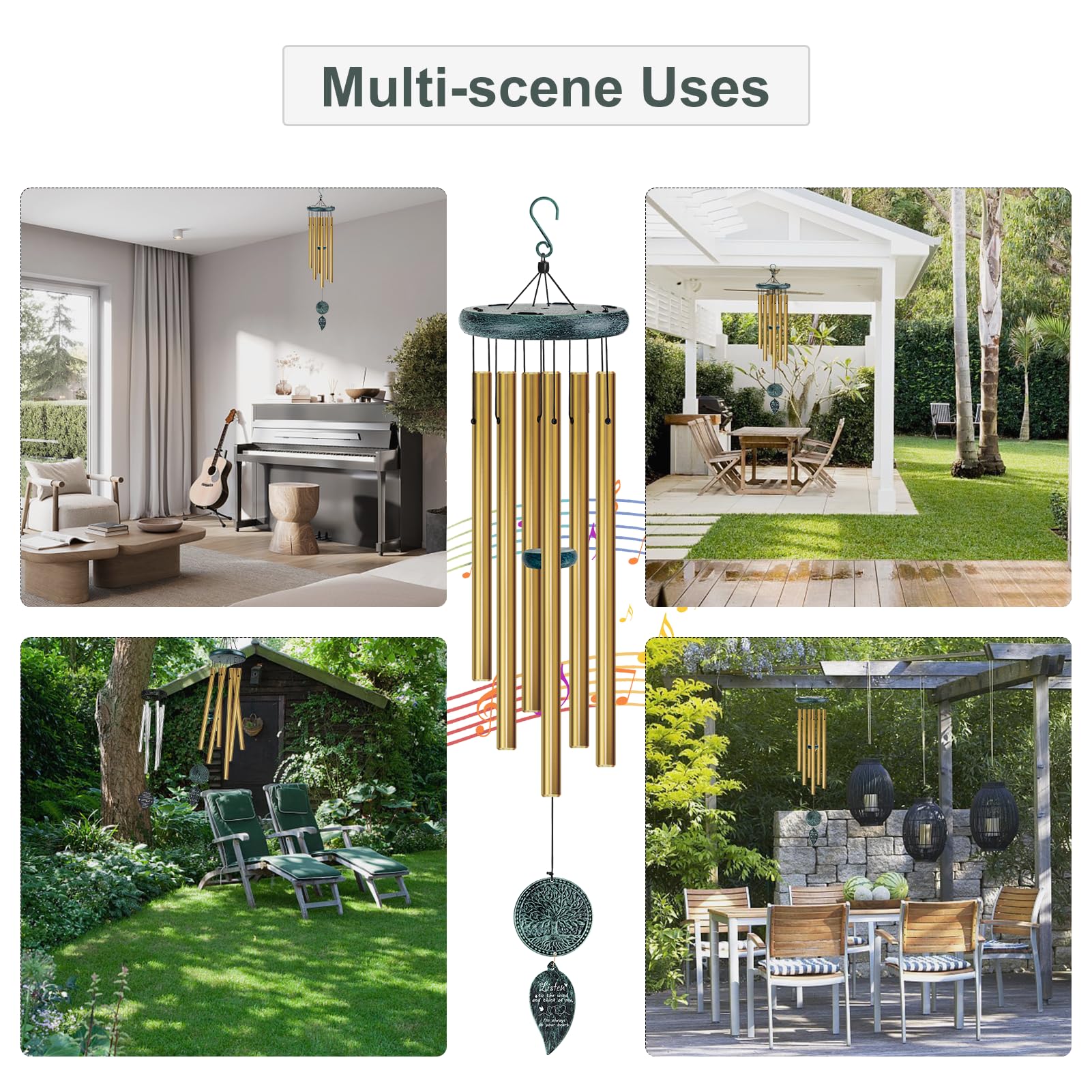 Synhonty wind chimes suitable for outdoor memorial displays
