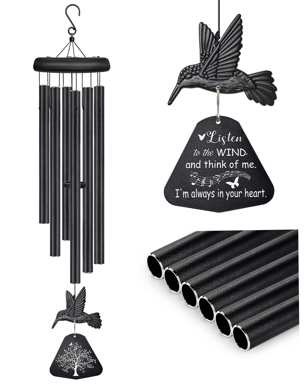 Synhonty sympathy wind chimes in box, ready for outdoor memorial gifting.