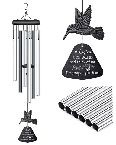 Synhonty sympathy wind chimes outside with deep tones for memorial ambiance