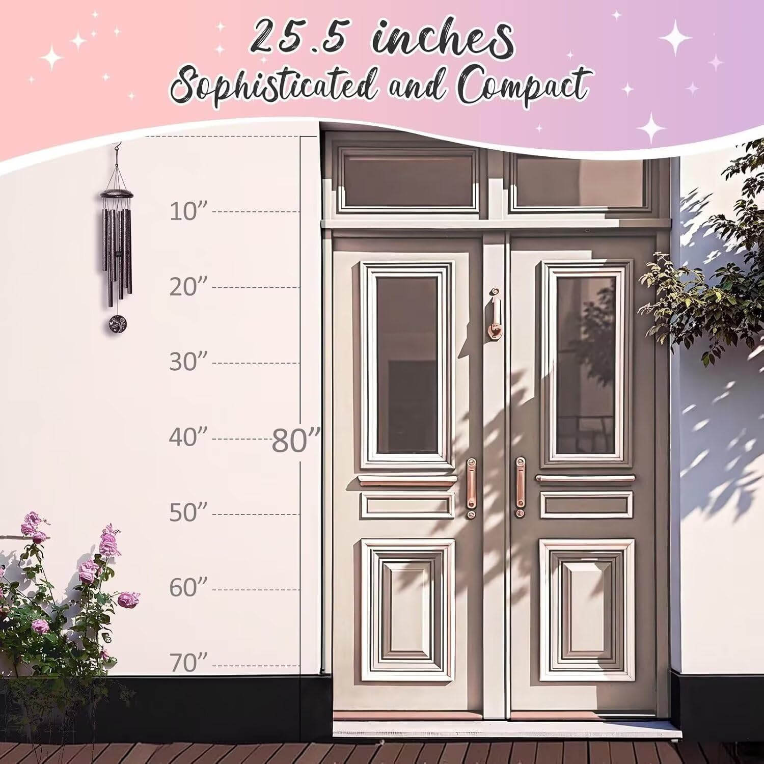 Synhonty wind chimes suited for indoor or outdoor use.