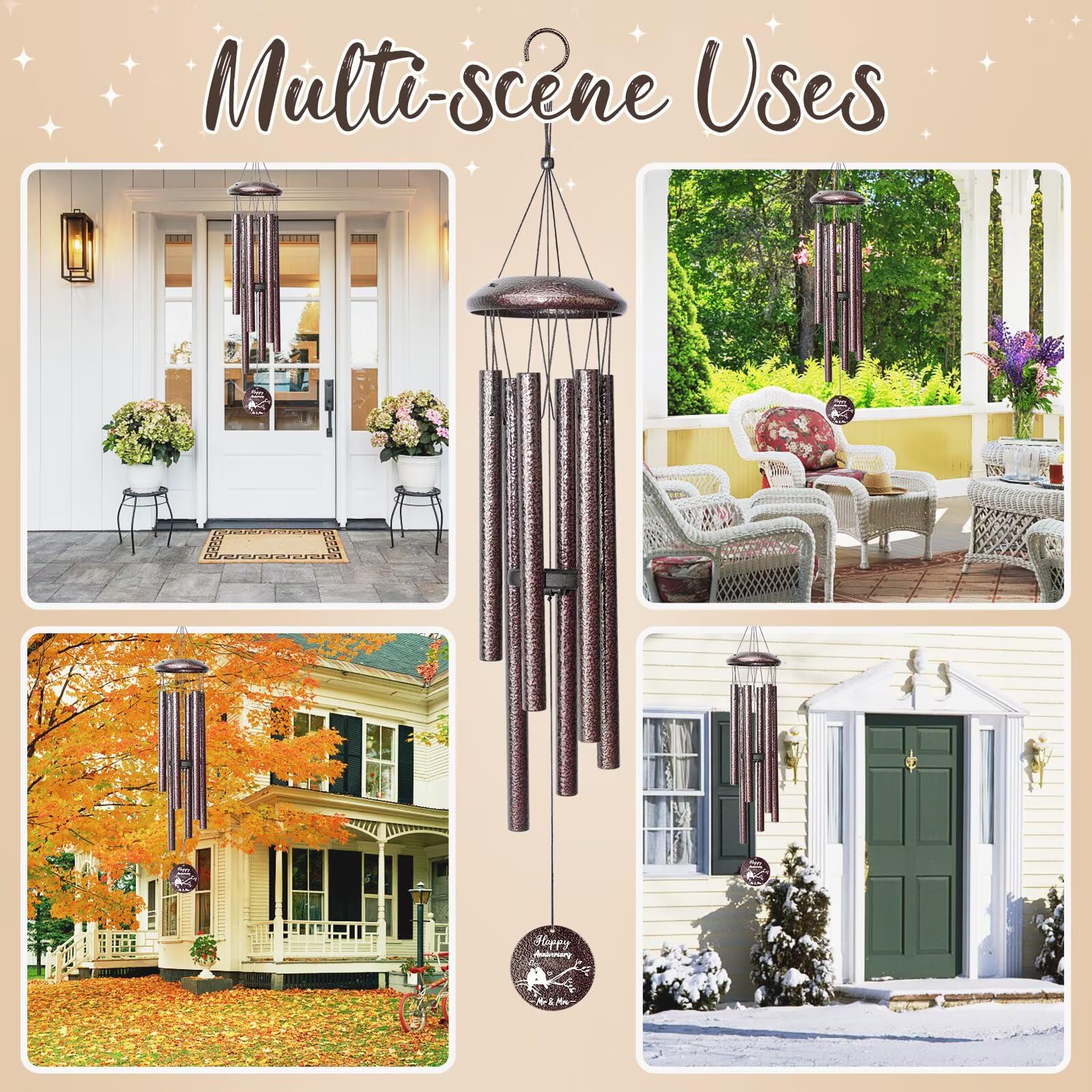 Synhonty wind chimes provide a peaceful backyard soundtrack across seasons