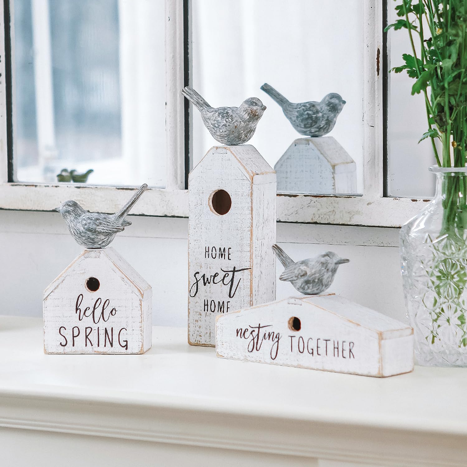 Hummingbird detail adds whimsy to your space.