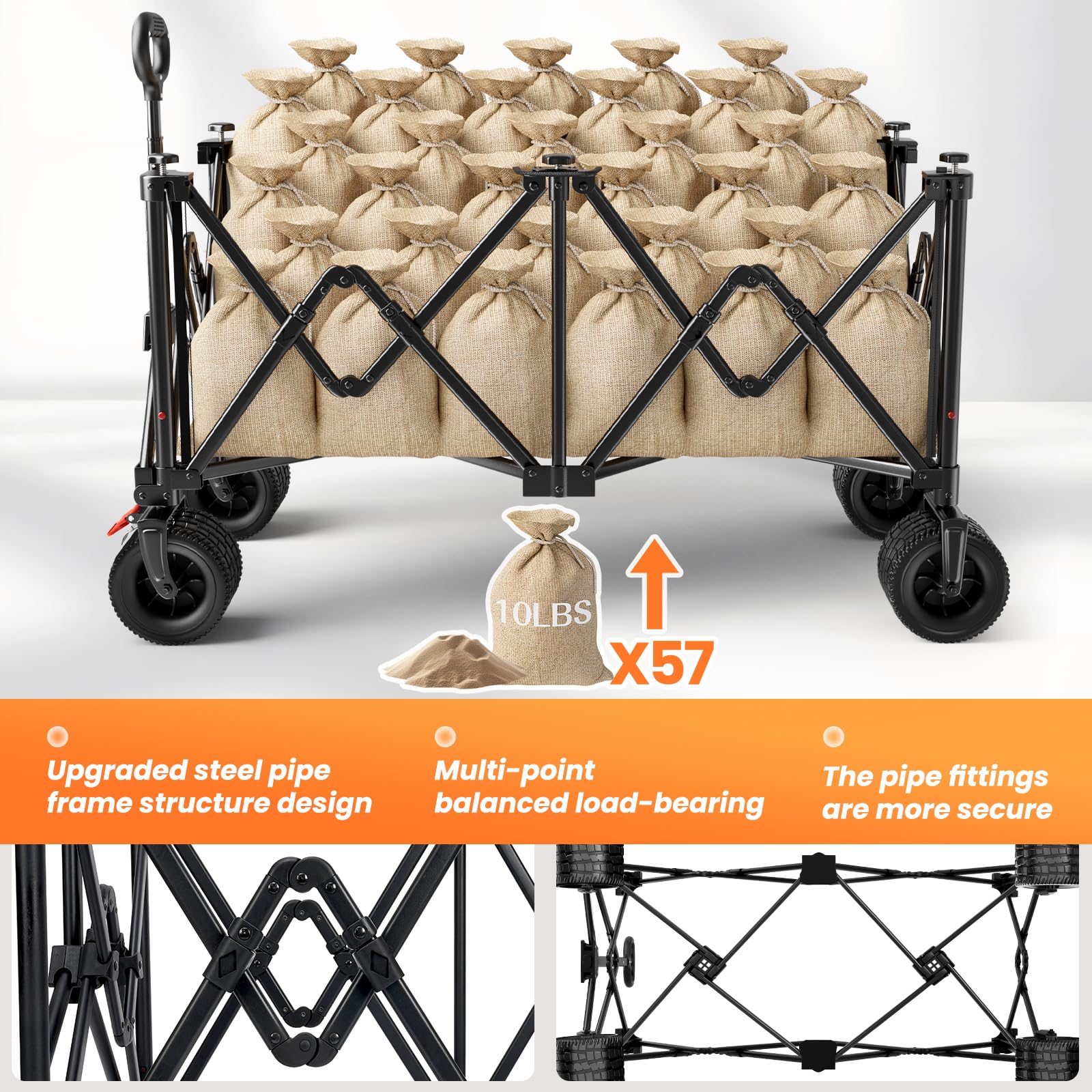 SYOCYO 600D waterproof fabric protects contents outdoors.