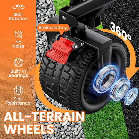 SYOCYO integrated brakes improve safety during transport.