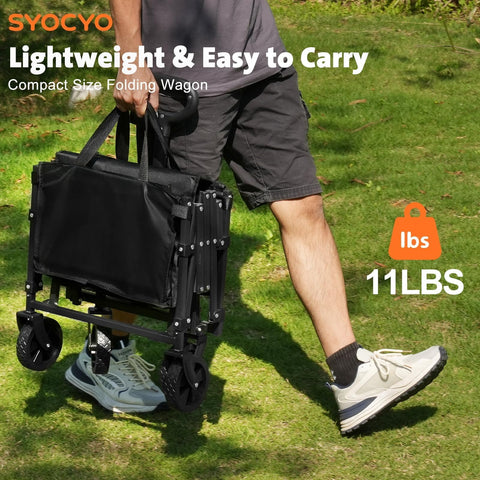 SYOCYO four-terrain wheels glide smoothly over sand, grass, and gravel.