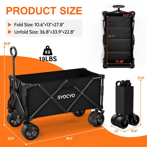 SYOCYO wagon-removable-600d-fabric: waterproof cover protects gear while moving.