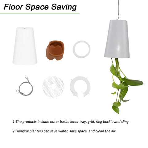 SYOOY space-saving wall/ceiling hanging planter in white for small spaces.