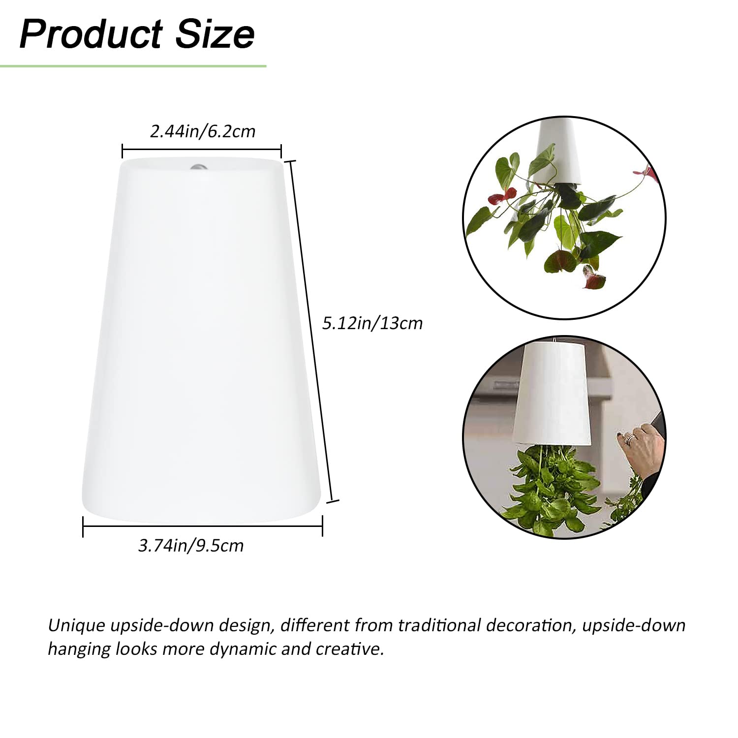 SYOOY upside-down planter hanging basket, modern white accent for patio.