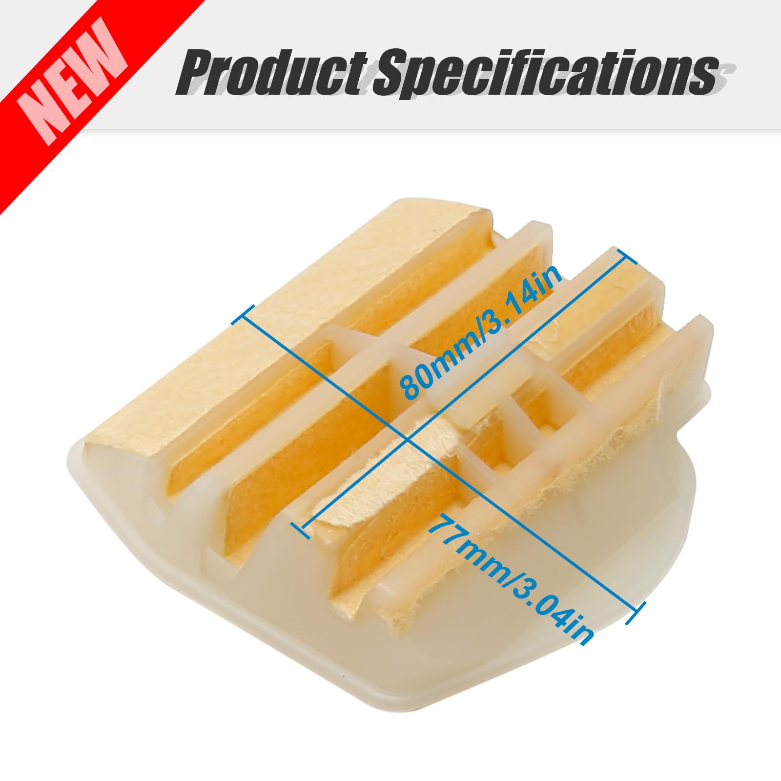 SYOWADA filter media close-up shows dense filtration material for dust protection.