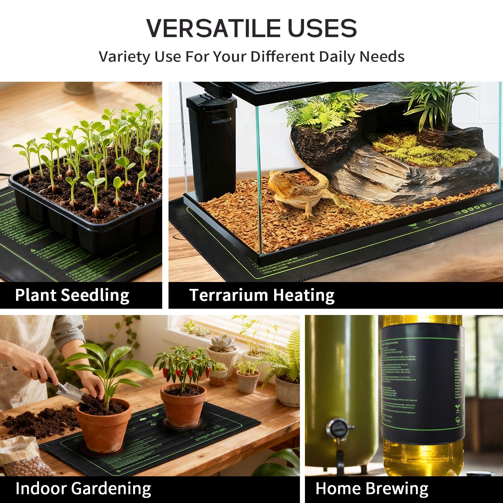SYSAI mat supports reptile tanks with steady warmth and safe setup