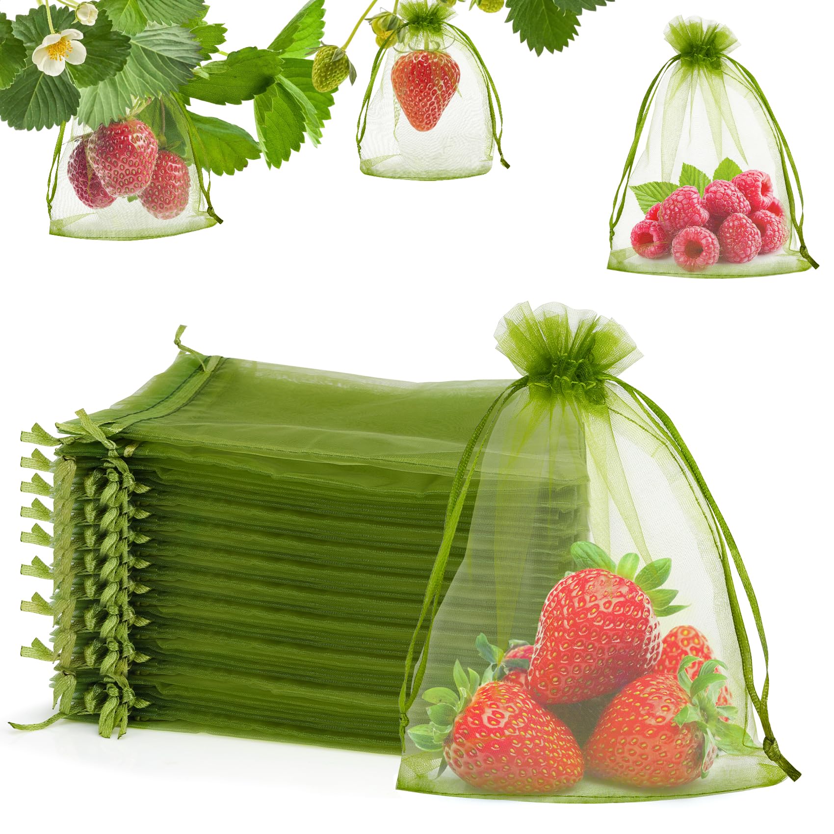 SythorYang 100-pack green fruit protection bag package protects harvests from pests.