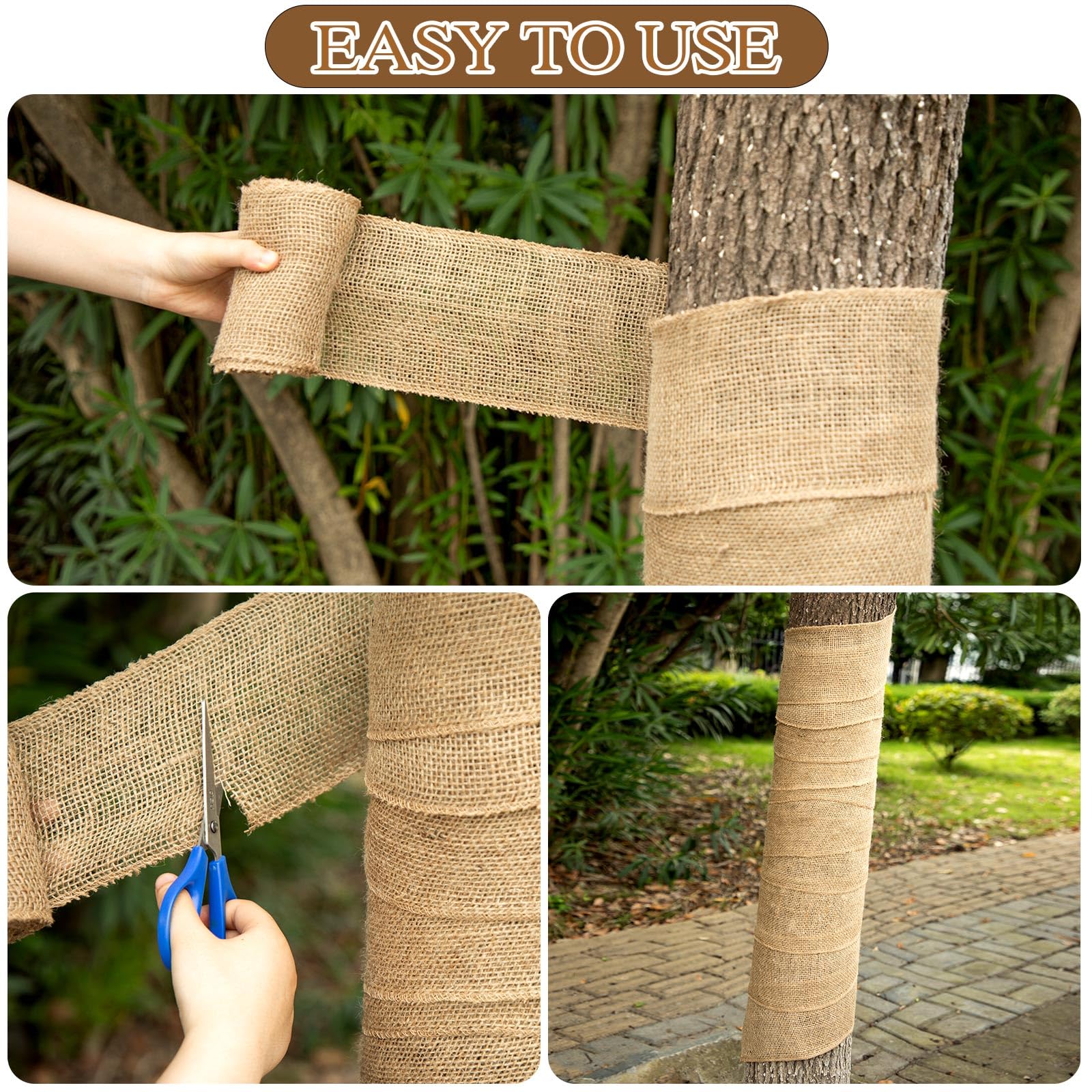 SYWHXY adjustable length tree wrap fits various trunk sizes.