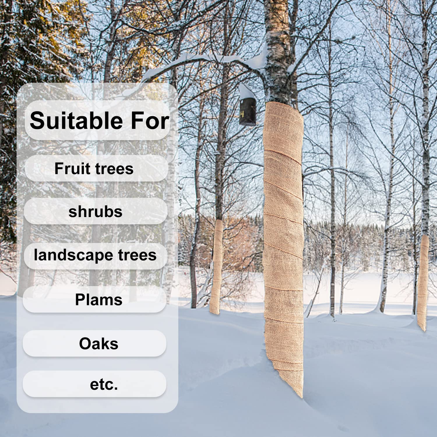 SYWHXY tree wrap protecting against animal nibble on bark