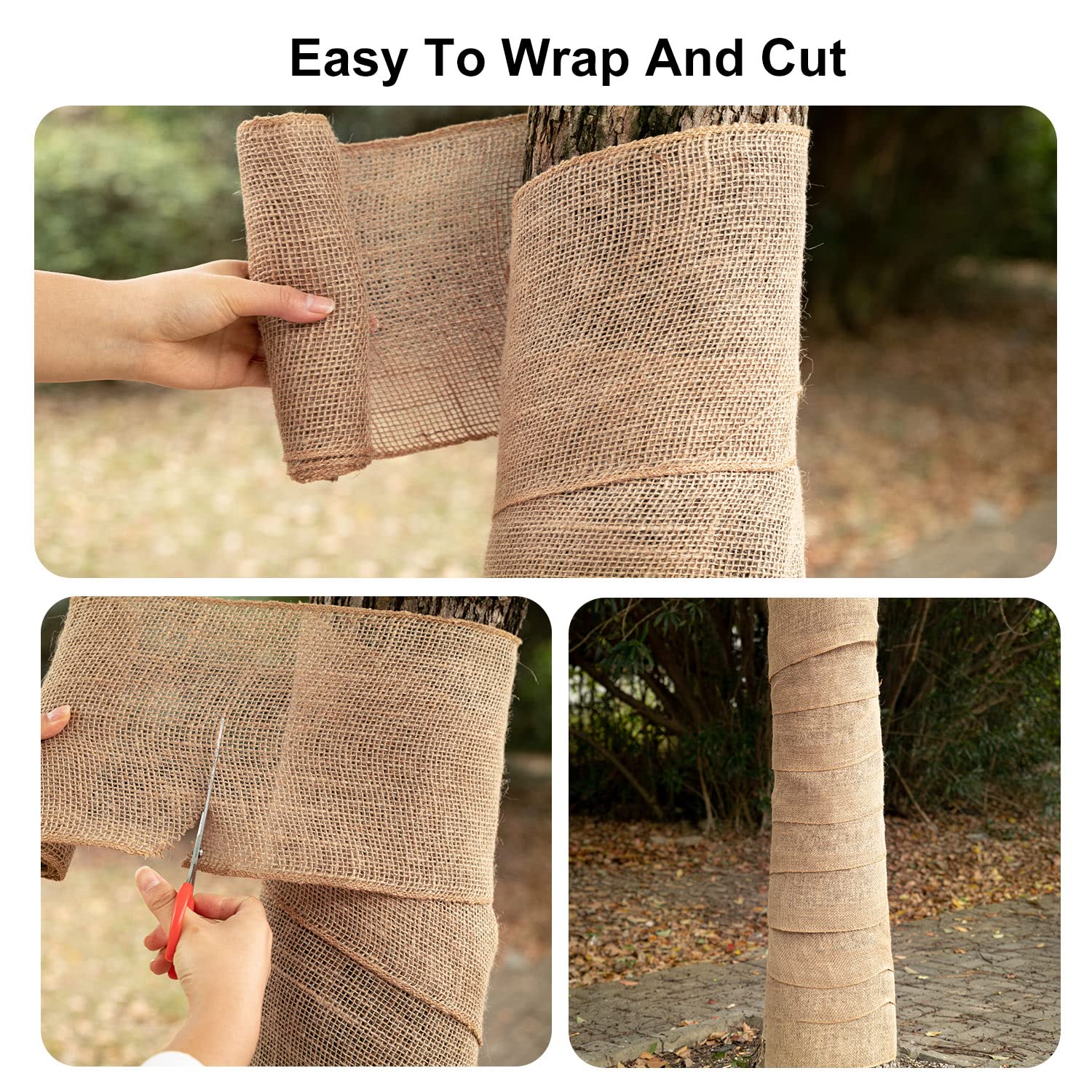 SYWHXY burlap garden wrap used for multiple trees and shrubs