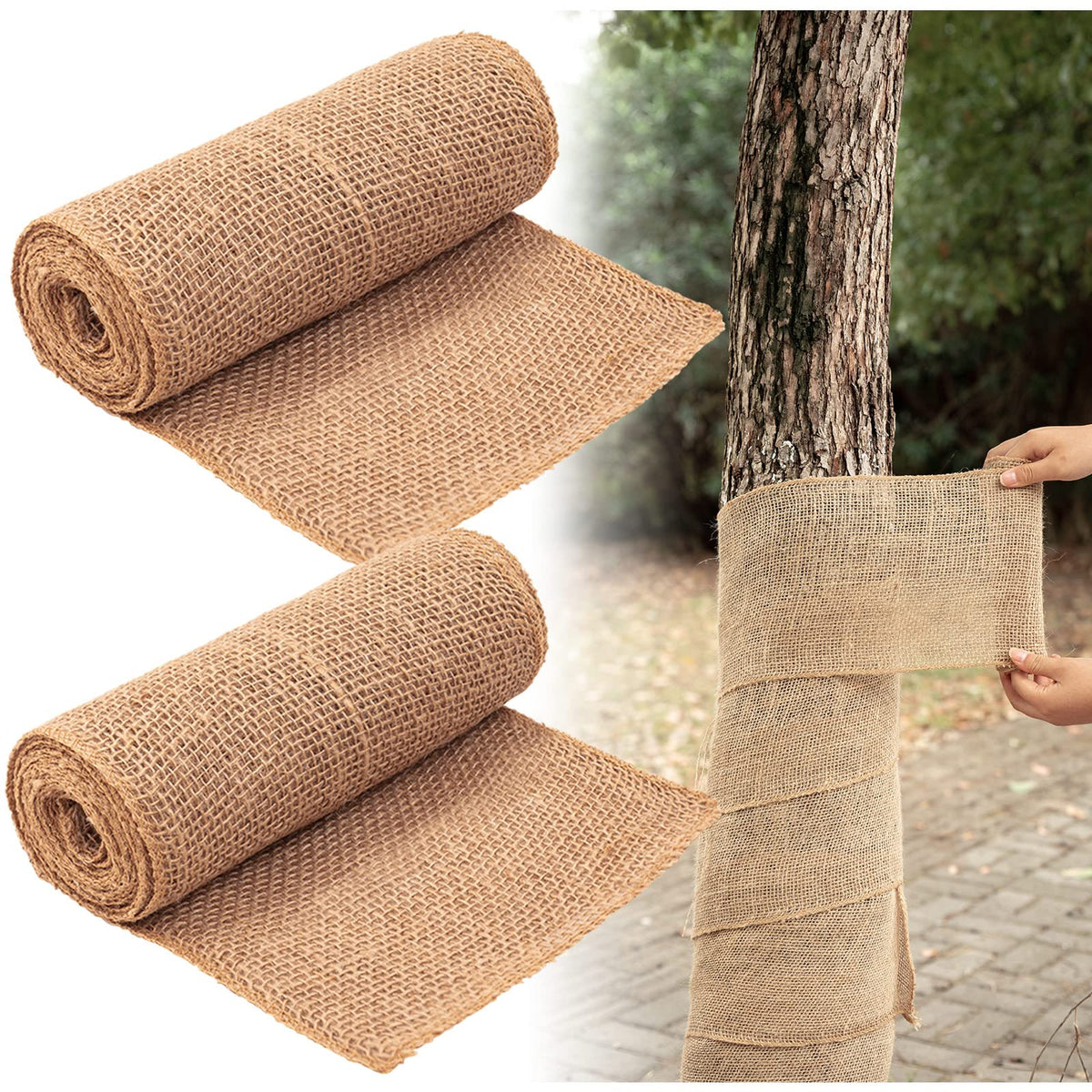 SYWHXY burlap tree wrap rolls ready for winter protection around trunks