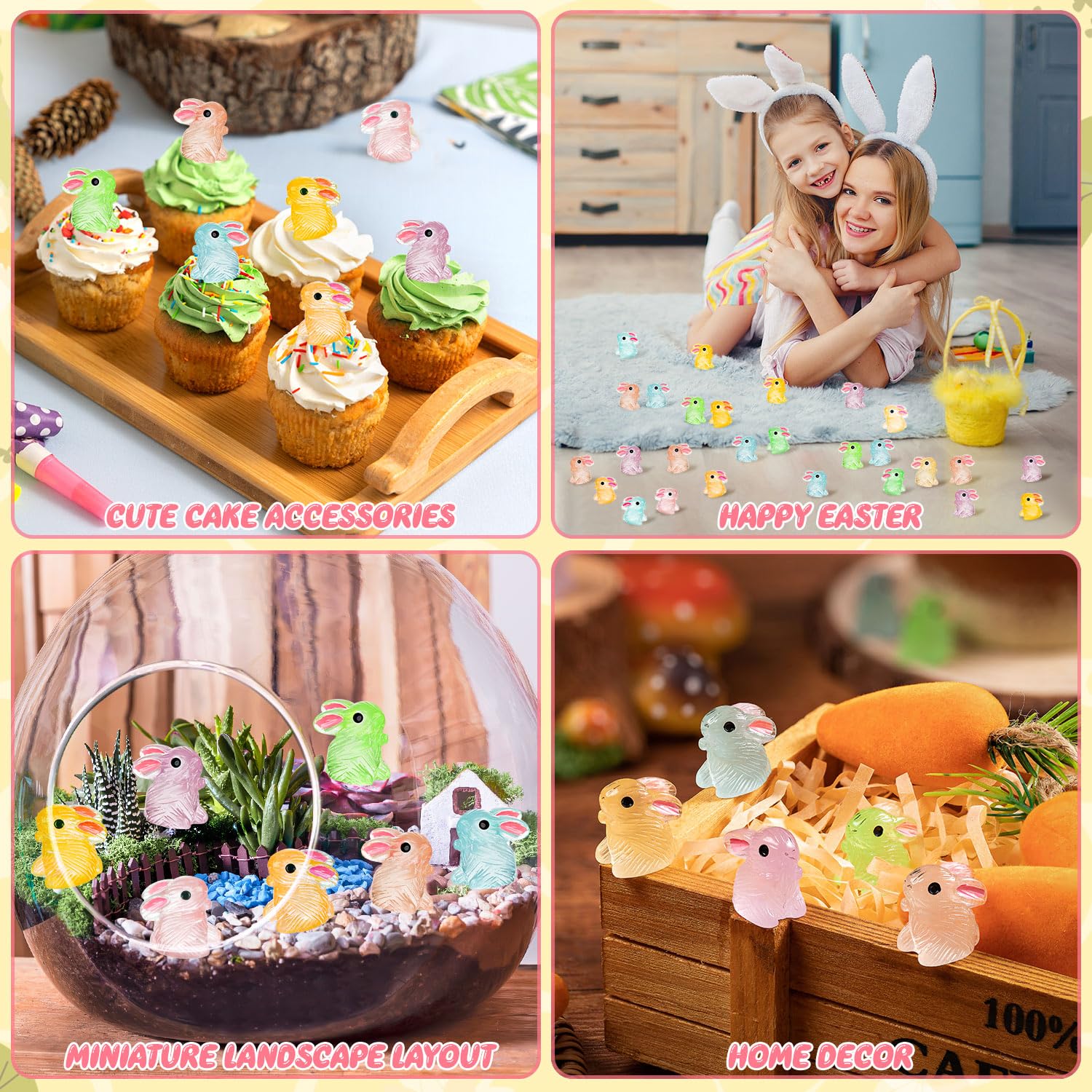 SYWHXY luminous mini bunny moss-scene glows softly in dim light.