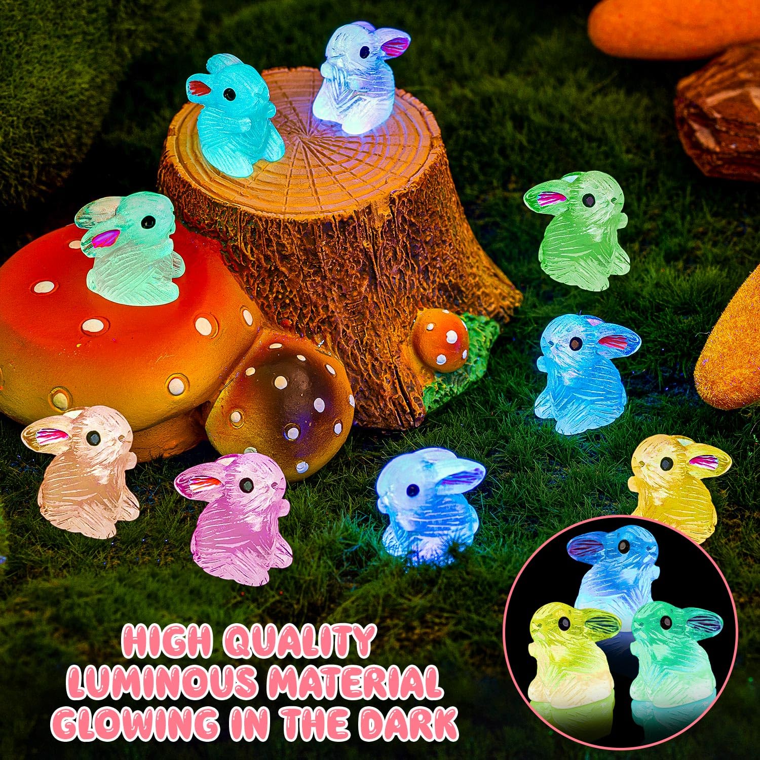 SYWHXY luminous mini bunny in orange glow brings playful color to decor.