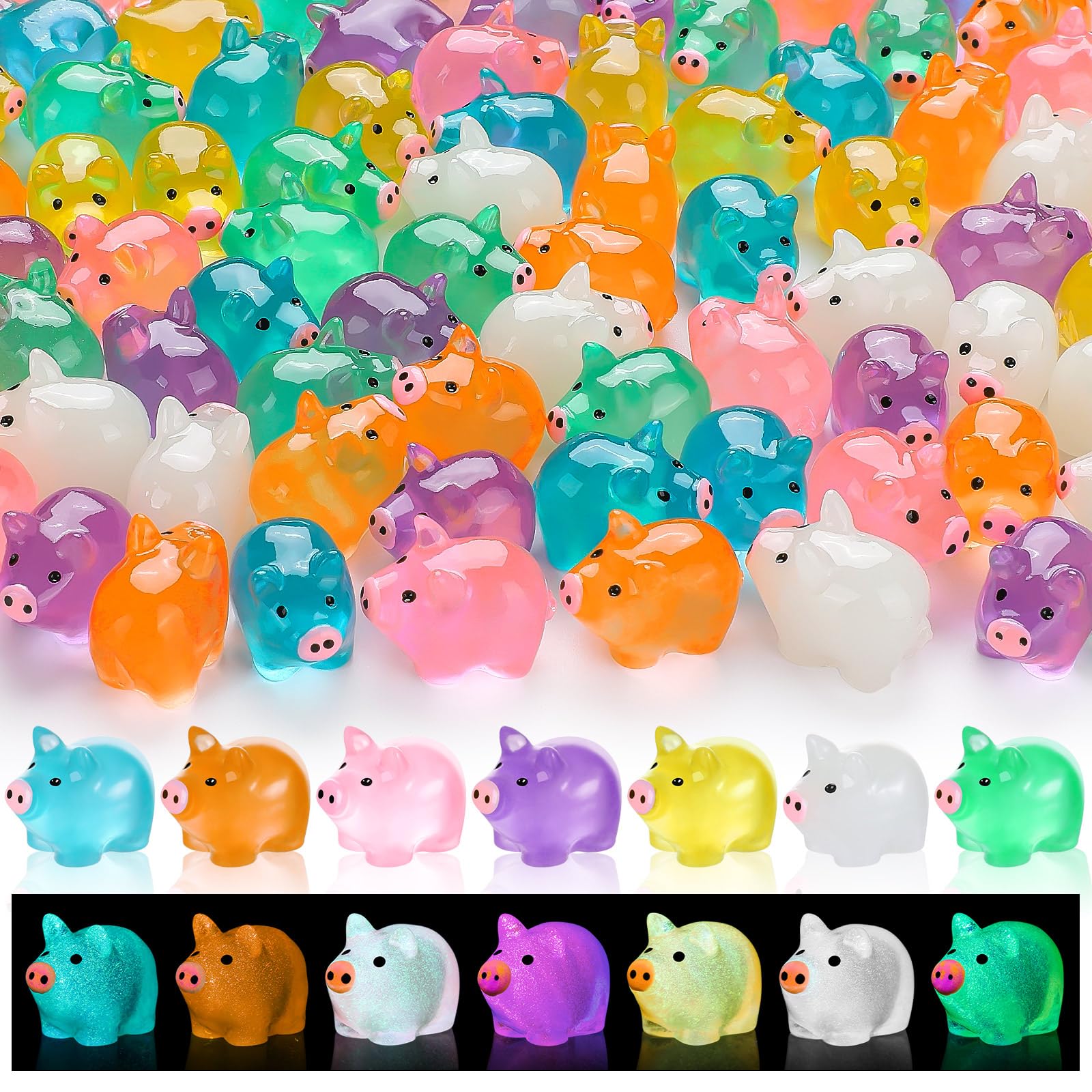 SYWHXY luminous mini pigs in a colorful collection for creative DIY decor