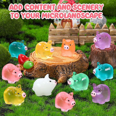 SYWHXY tiny pigs with flat bases for stable display in mini scenes