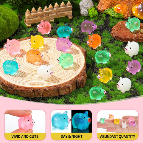 SYWHXY resin pigs glow softly, perfect for glow party table decorations