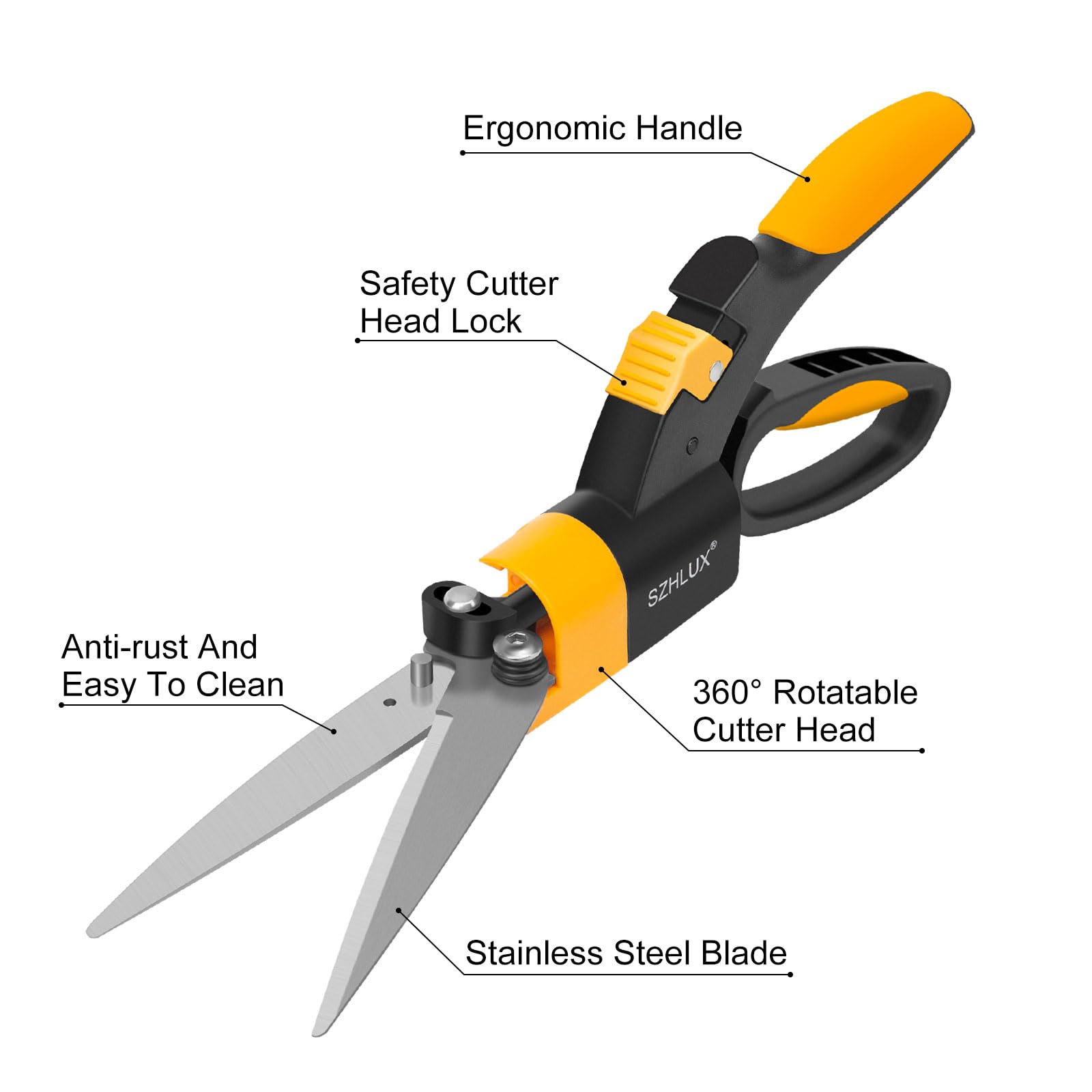 SZHLUX 5-inch stainless steel blades deliver clean, durable cuts.