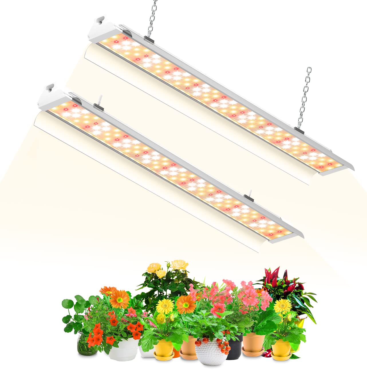 SZHLUX 4ft full-spectrum grow light panel supports healthy seedling growth.