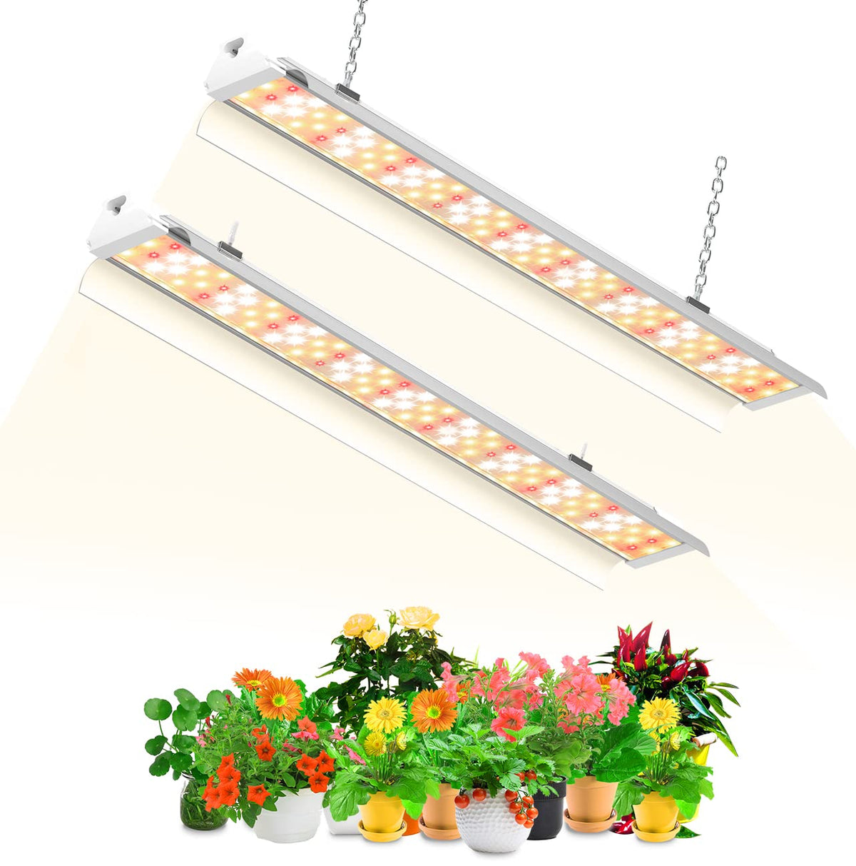 SZHLUX 4ft full-spectrum grow light panel supports healthy seedling growth.