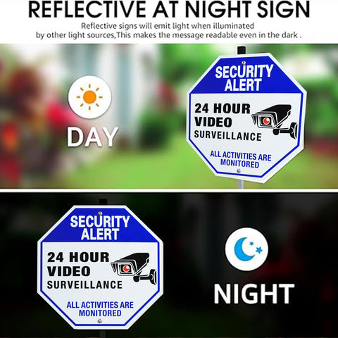 SZhuiyun reflective sign at night offers improved visibility for property borders